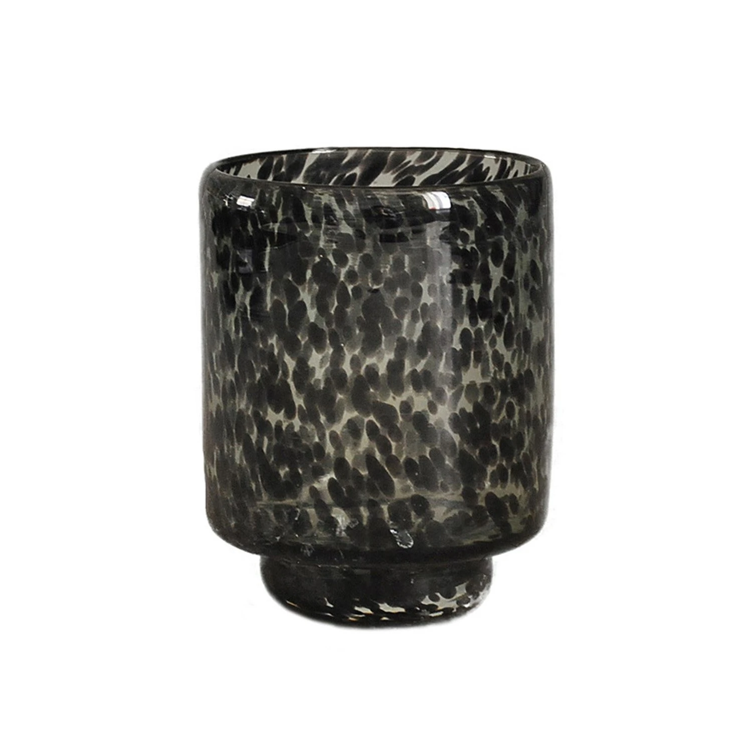 Bloemenvaas Black Cheetah Handgeblazen - H 10 X D 12 Cm 3 Bloemenvaas Black Cheetah Handgeblazen - H 10 X D 12 Cm