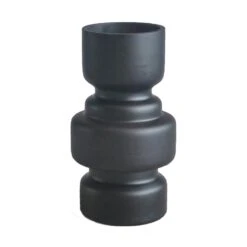 Bloemenvaas Matt Black Handgeblazen - H 18 X D 10 Cm