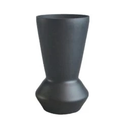 Bloemenvaas Matt Black Handgeblazen - H 20 X D 12 Cm
