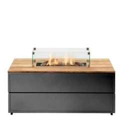 COSIPURE 120x80x48 Antracite /teak Top -Buitentuin cosi fires cosipure 120 black frame teak top 1000x1000 620e4259ac817 l