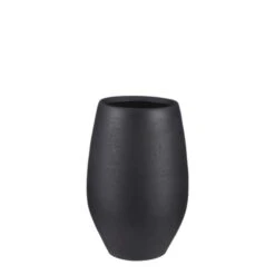 Douro Vaas Rond Zwart Mat - H40xd26cm