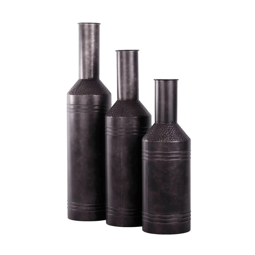 Fles Metaal Rustique Black - H 57 X D 18 Cm 4 Fles Metaal Rustique Black - H 57 X D 18 Cm - Afbeelding 2