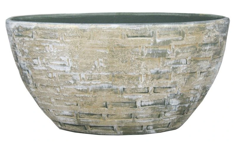 Floran Ovaal Steef 49x20x25cm Creme Groen 3 Floran Ovaal Steef 49x20x25cm Creme Groen