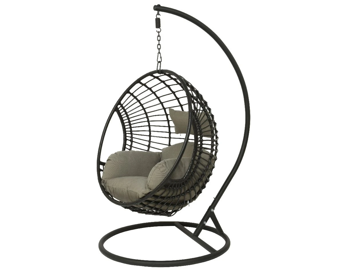 London Hang-ei Wicker Zwart - 129 X 105 X 186 Cm 4 London Hang-ei Wicker Zwart - 129 X 105 X 186 Cm - Afbeelding 2