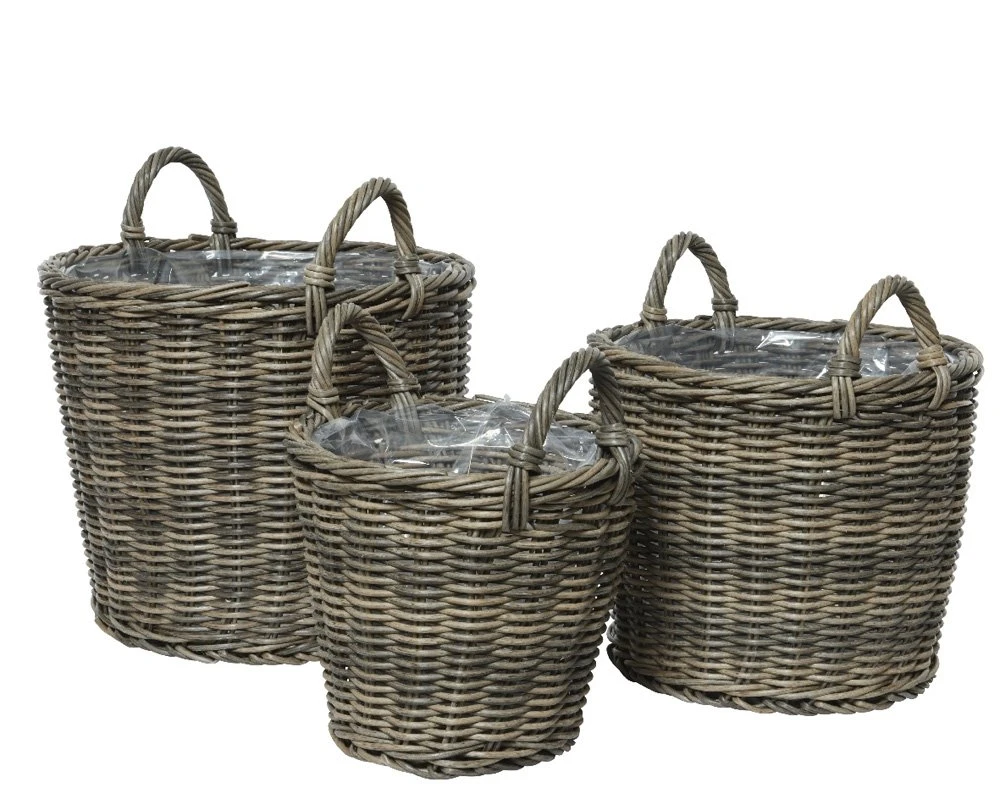 Mand Wicker Camille Grijs - Ø 42 X H 27 Cm 4 Mand Wicker Camille Grijs - Ø 42 X H 27 Cm - Afbeelding 2