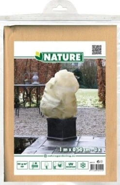 Nature Winterafdekhoes Met Koord Beige Ø50cmx1m 50 G/m² Set à 3 Stuks