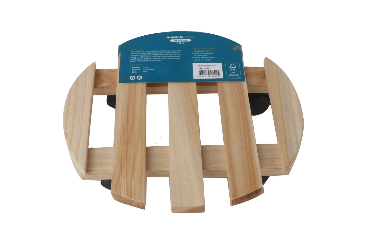 Plantentrolley Rond D 30 Cm Vuren FSC 4 Plantentrolley Rond D 30 Cm Vuren FSC - Afbeelding 2