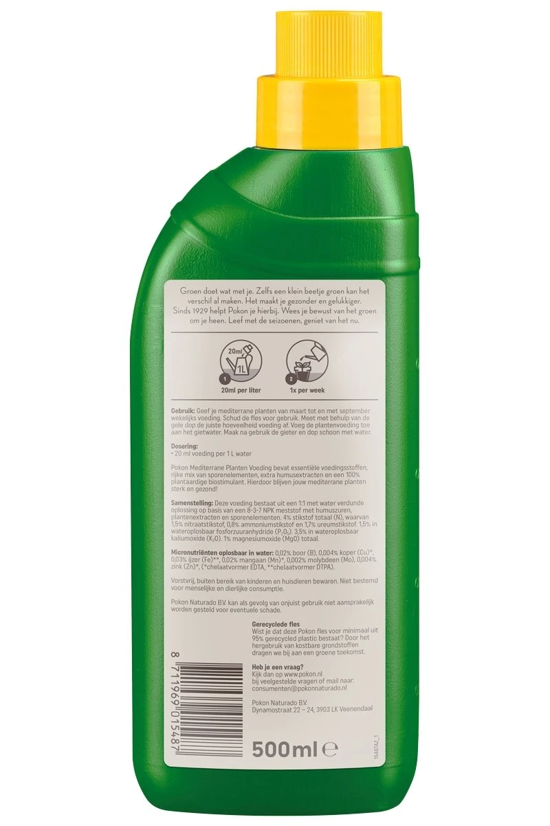 Pokon Mediterrane Planten Voeding 500ml 4 Pokon Mediterrane Planten Voeding 500ml - Afbeelding 2