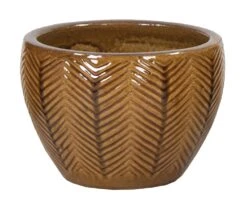 Portly Egg Fishbone Honey - Ø 21 X H 14 Cm