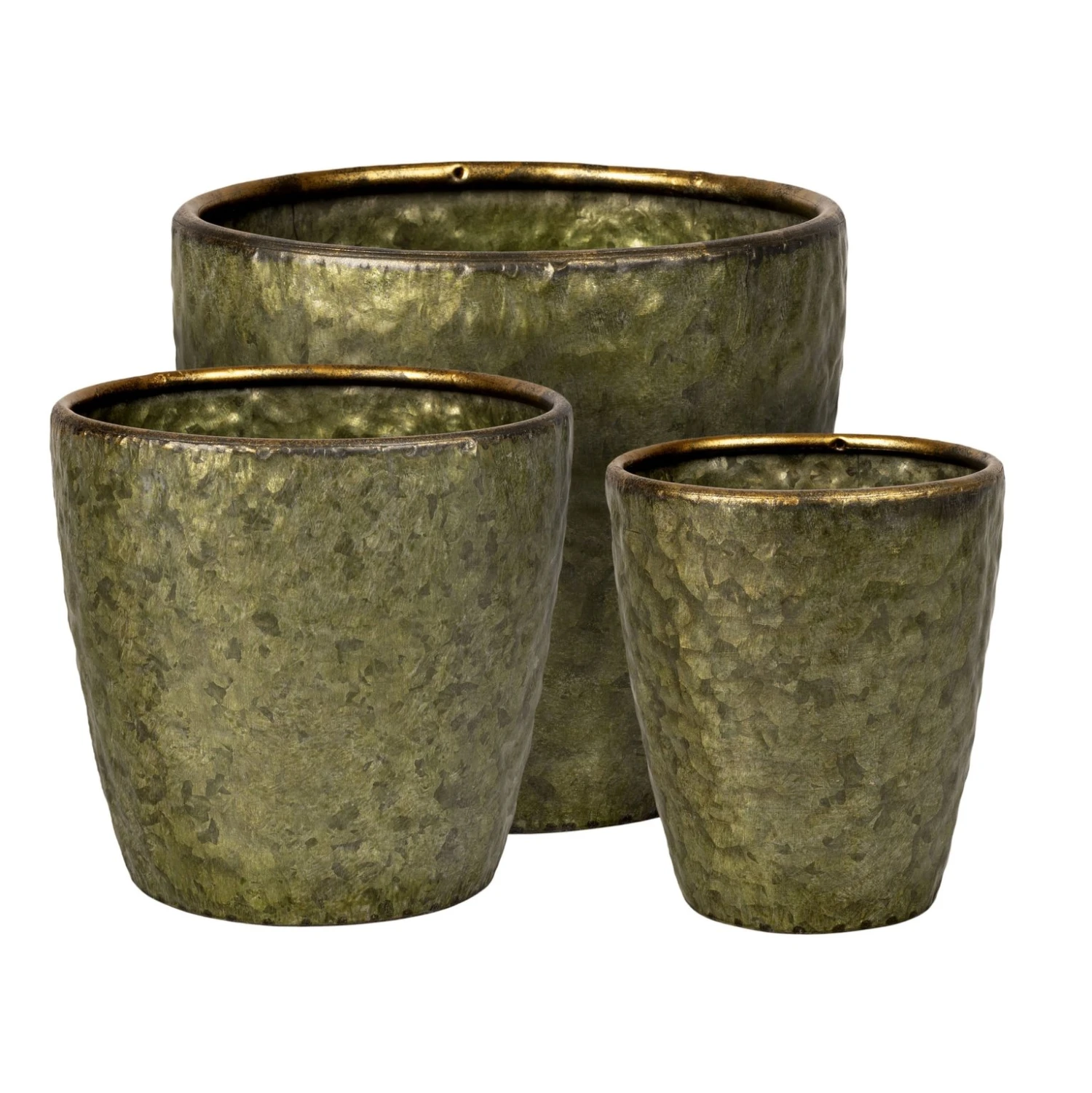 Pot Metaal Antique Gold (Incl. Liner) - Ø 23 X H 19 Cm 4 Pot Metaal Antique Gold (Incl. Liner) - Ø 23 X H 19 Cm - Afbeelding 2