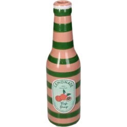 Vaas Fles Sinaasappel Aardewerk Multi 6,5 X 6,5 X 24 Cm