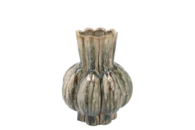 Vaas Garlic Green Active Glaze Low 21 X 25 Cm 3 Vaas Garlic Green Active Glaze Low 21 X 25 Cm