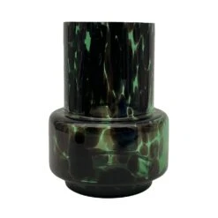 Vaas Glas Green Leopard - Ø 12 X H 16 Cm