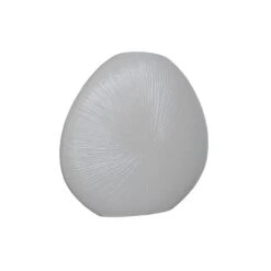 Vaas Plat "eggshape" Matt Beige - B 36,5 X D 13 X H 35,5 Cm